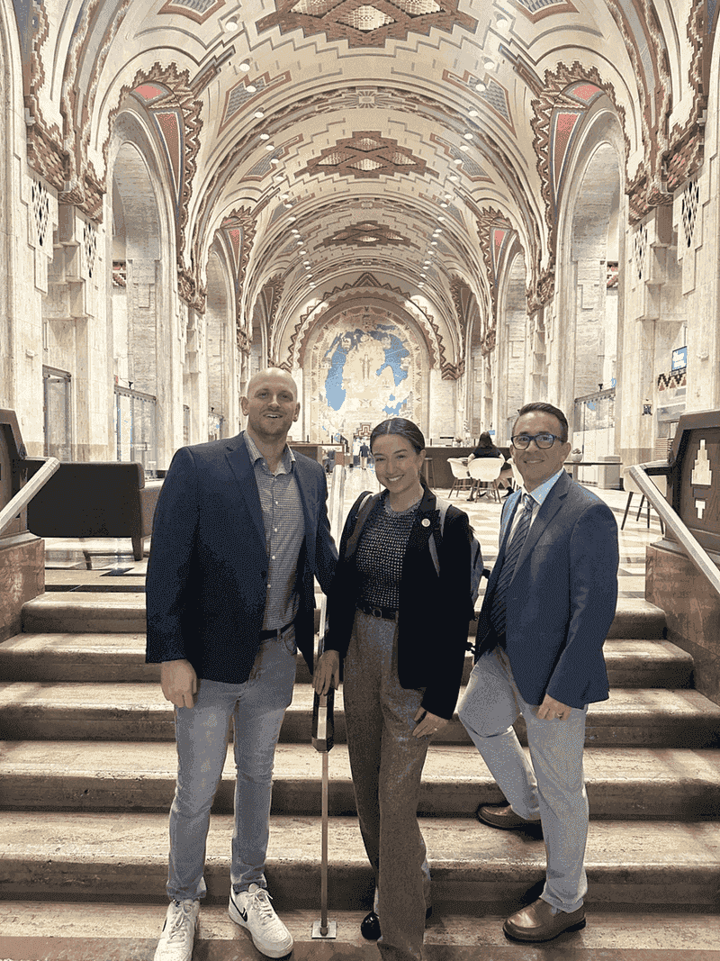Swiftbuild founders with Omar DePablo at the American Planning Association annual conference in Detroit, April 2026
